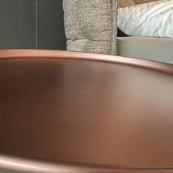 B&B Italia Nachttische|Nachttisch Husk Rund Und Klein Platte Kupfer Brüniert Gestell Nickel Bronzefarben Lackiert