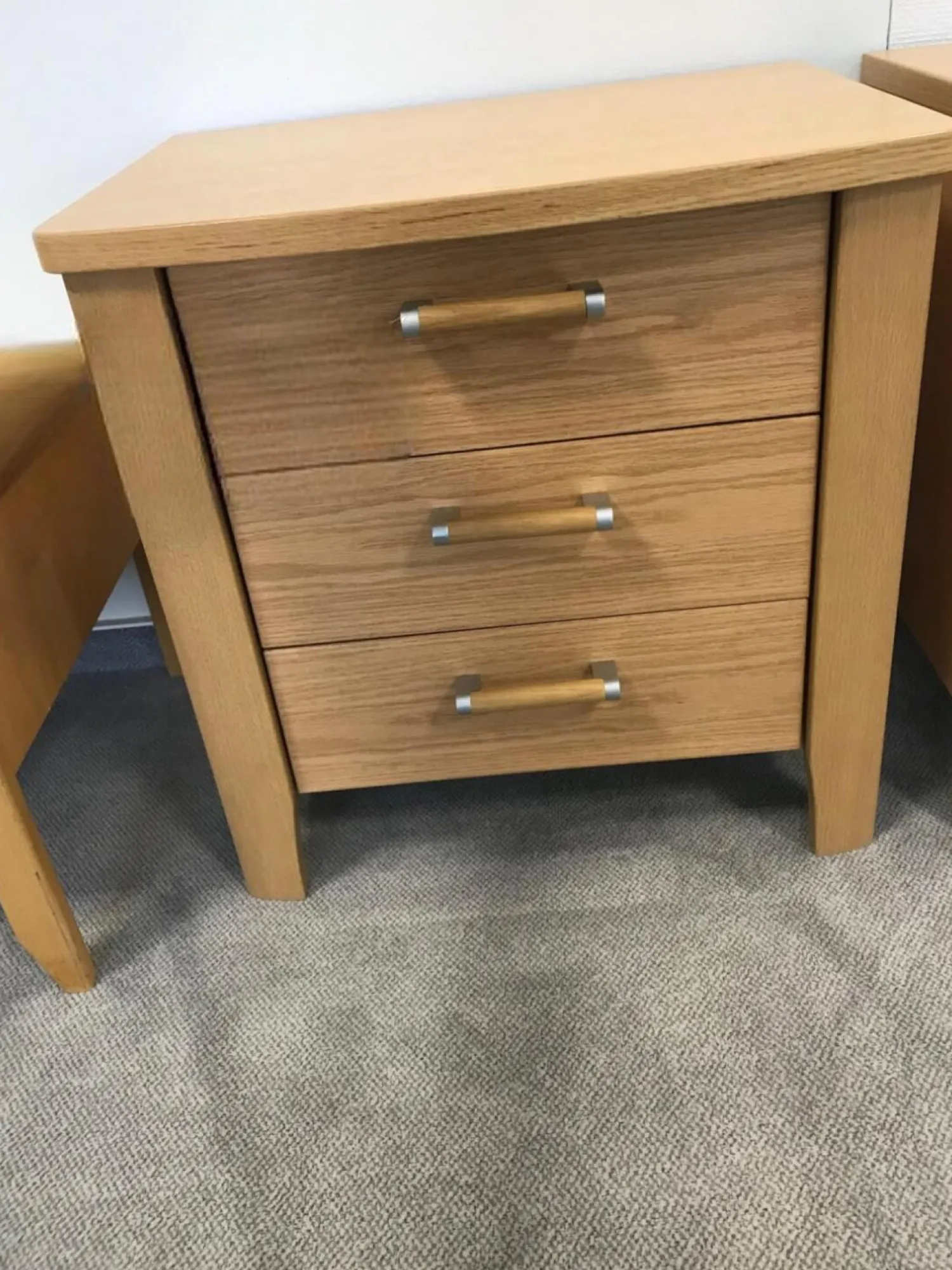 Nolte Nachttische|Nachttisch Rubin Eiche Natur Funiert Mit 3 Schubkästen