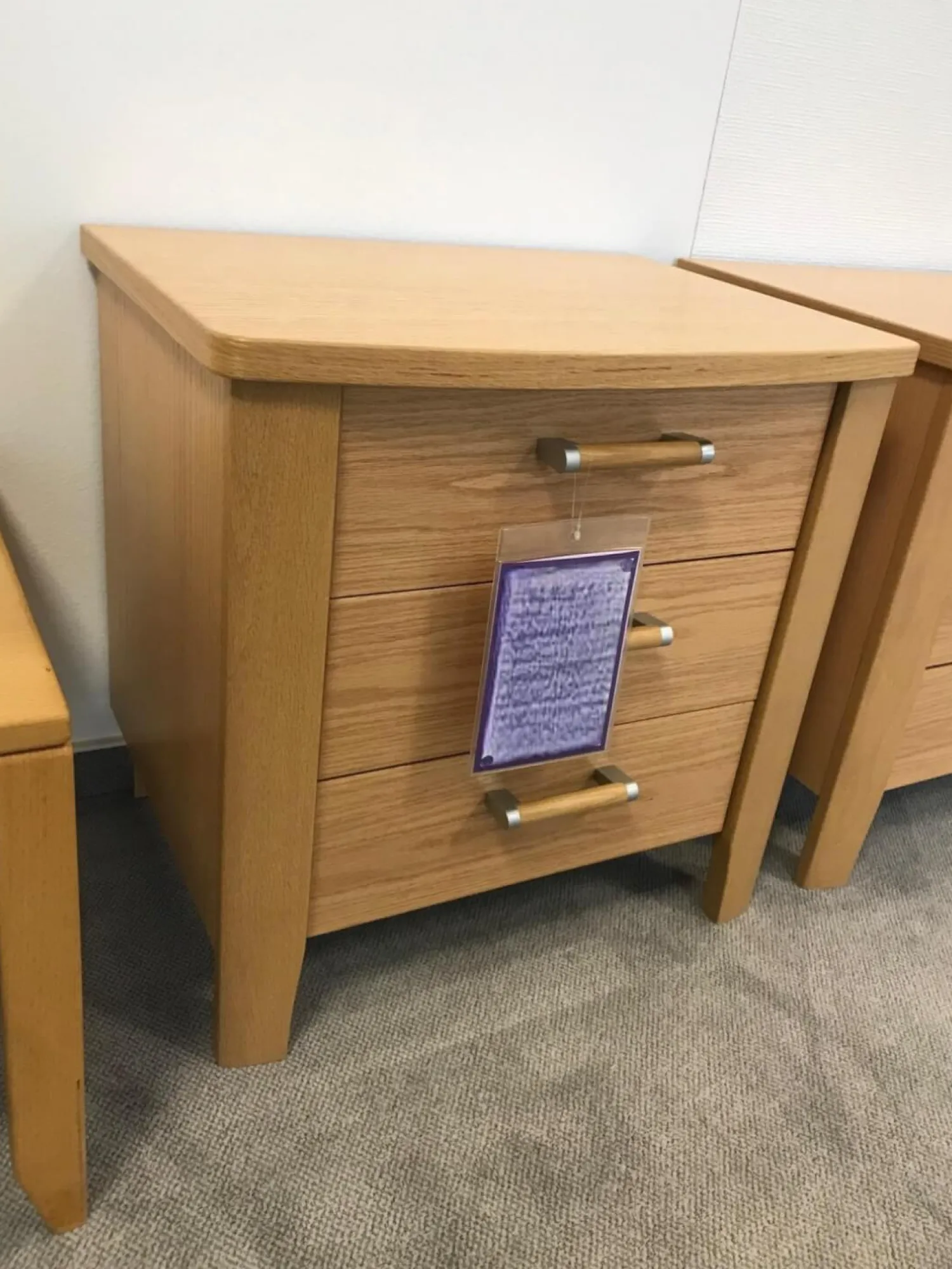 Nolte Nachttische|Nachttisch Rubin Eiche Natur Funiert Mit 3 Schubkästen