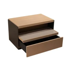 B&B Italia Nachttische|Nachttisch Surface Eiche Hell Gebürstet Gestell Nickel Bronzefarben Lackiert