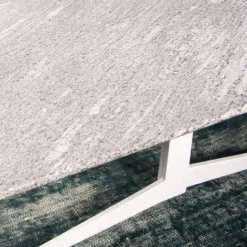 Flexform Beistelltische|Outdoor Beistelltisch Fly Platte Silbergneis Gestell Weiß