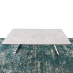 Flexform Beistelltische|Outdoor Beistelltisch Fly Platte Silbergneis Gestell Weiß