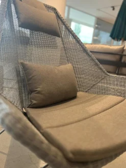 Cane Line Loungemöbel|Outdoor Highbacksessel Breeze Fasergeflecht Grau Stahlgestell Grau Verzinkt