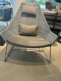 Cane Line Loungemöbel|Outdoor Highbacksessel Breeze Fasergeflecht Grau Stahlgestell Grau Verzinkt