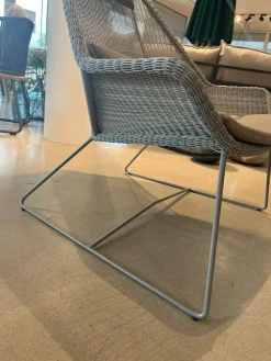 Cane Line Loungemöbel|Outdoor Highbacksessel Breeze Fasergeflecht Grau Stahlgestell Grau Verzinkt