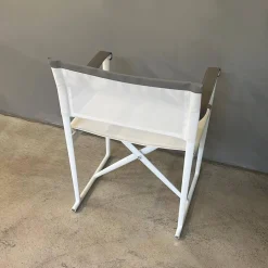 B&B Italia Gartenstühle|Outdoor Klappstuhl Mirto Stoff 2445102 Stige Weiß Natur Gestell 0186V Weiß Lackiert