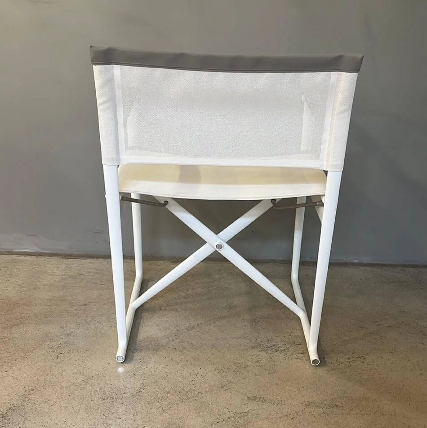 B&B Italia Gartenstühle|Outdoor Klappstuhl Mirto Stoff 2445102 Stige Weiß Natur Gestell 0186V Weiß Lackiert