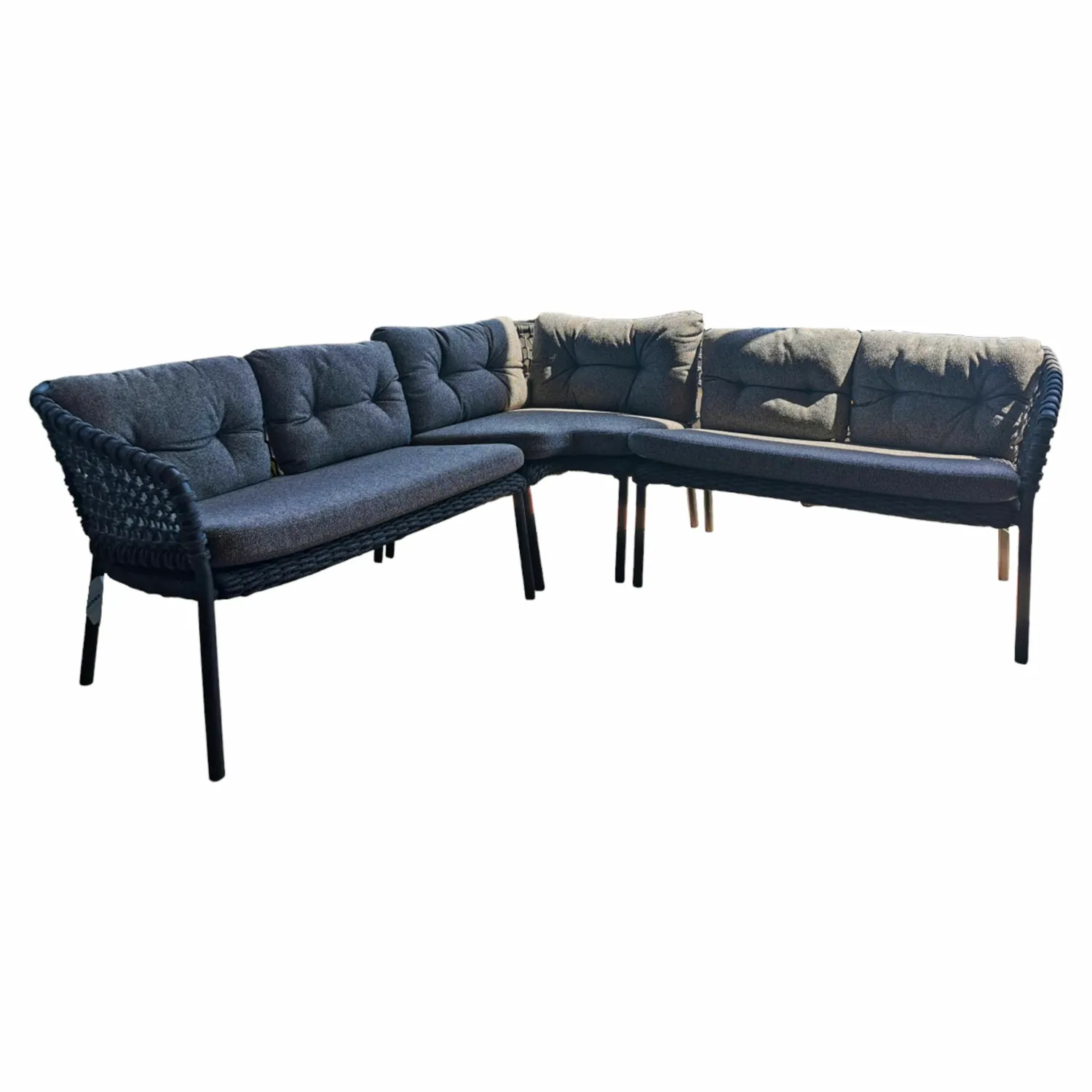 Cane Line Loungemöbel|Outdoor Loungegruppe Ocean Soft Rope Dark Grey Dunkelgrau Inklusive Kissensatz