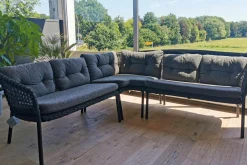 Cane Line Loungemöbel|Outdoor Loungegruppe Ocean Soft Rope Dark Grey Dunkelgrau Inklusive Kissensatz