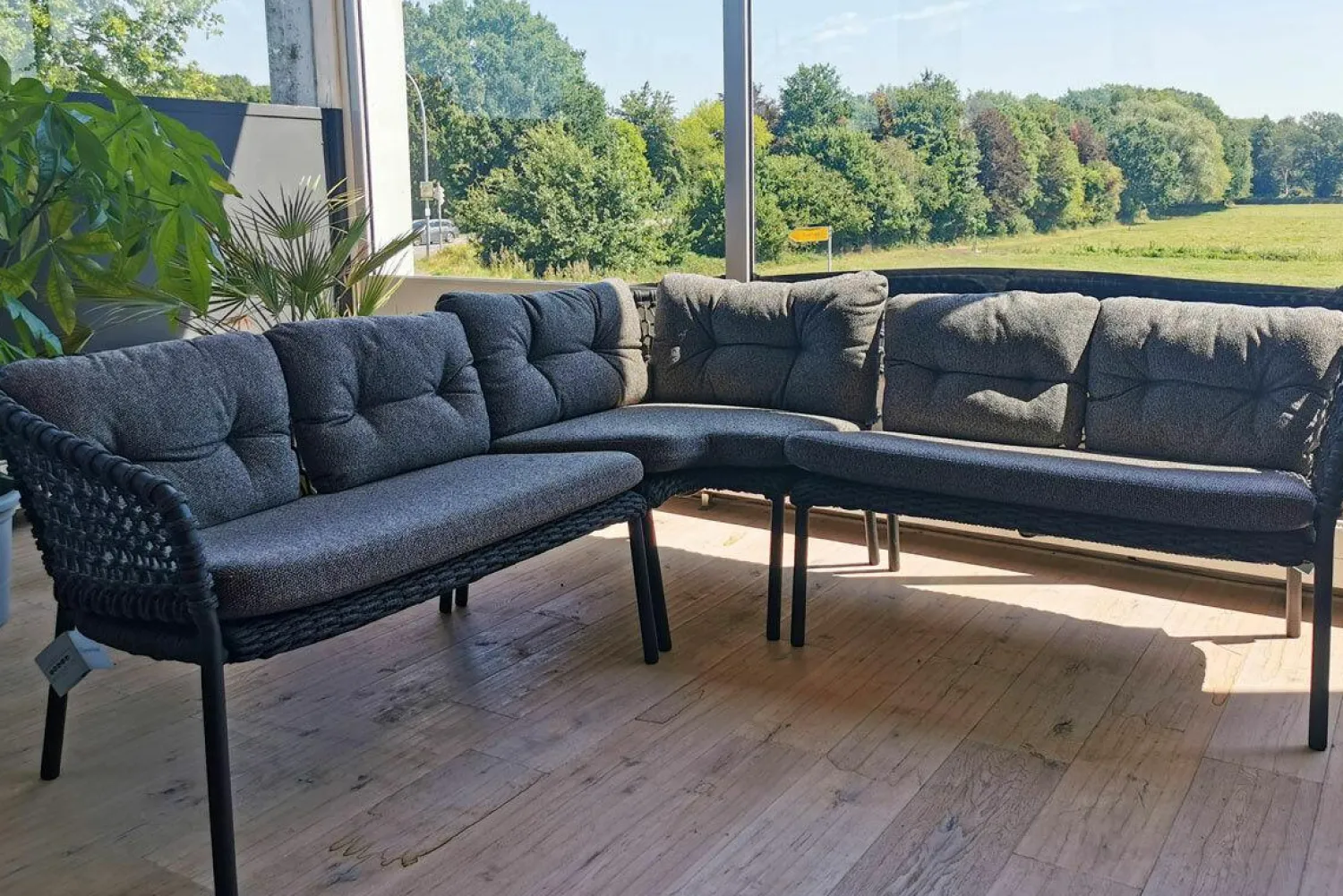 Cane Line Loungemöbel|Outdoor Loungegruppe Ocean Soft Rope Dark Grey Dunkelgrau Inklusive Kissensatz