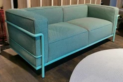 Cassina Loungemöbel|Outdoor Sofa LC3 Stoff Kimo Outdoor Smeraldo Grün Gestell Stahl Grün