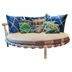 Cassina Loungemöbel|Outdoor Sofa Trampoline 561 Stoff Egadi Argento Seil Teipan mit 9 Kissen