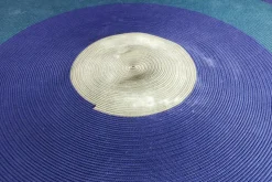 Cassina Teppiche|Outdoor Teppich 300x300 Circus Handgewebtes Polypropylen-Seil Dunkelblau Dunkelgrün Gelb