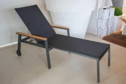 Solpuri Gartenliegen|Outdoor-Liege Spa Bespannung Softex-Gewebe Anthrazit Gestell Aluminium Anthrazit Mit Rollen