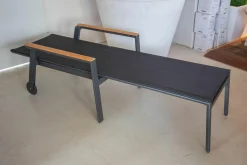 Solpuri Gartenliegen|Outdoor-Liege Spa Bespannung Softex-Gewebe Anthrazit Gestell Aluminium Anthrazit Mit Rollen