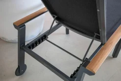 Solpuri Gartenliegen|Outdoor-Liege Spa Bespannung Softex-Gewebe Anthrazit Gestell Aluminium Anthrazit Mit Rollen