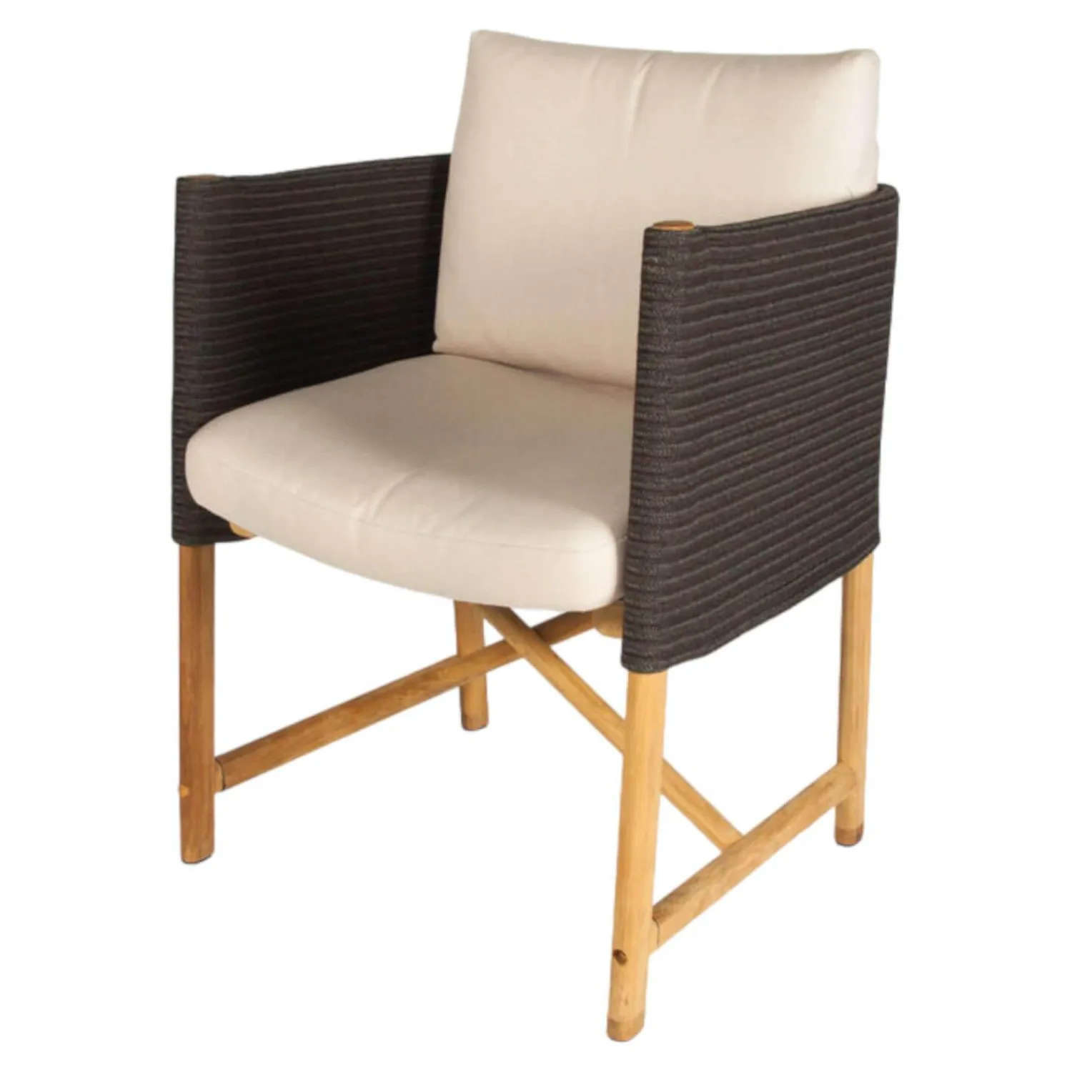 Kettal Gartenstühle|Outdoorsessel Giro Geflecht Woodland Saga Gestell Teakholz Kissen Stoff Laminat Dry Sand