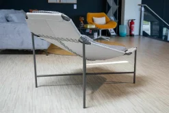 Rolf Benz Loungesessel|Outdoor-Sessel Jackout Stoff 20 462 Graublau Gestell Metall Anthrazit Pulverbeschichtet Inklusive Hocker