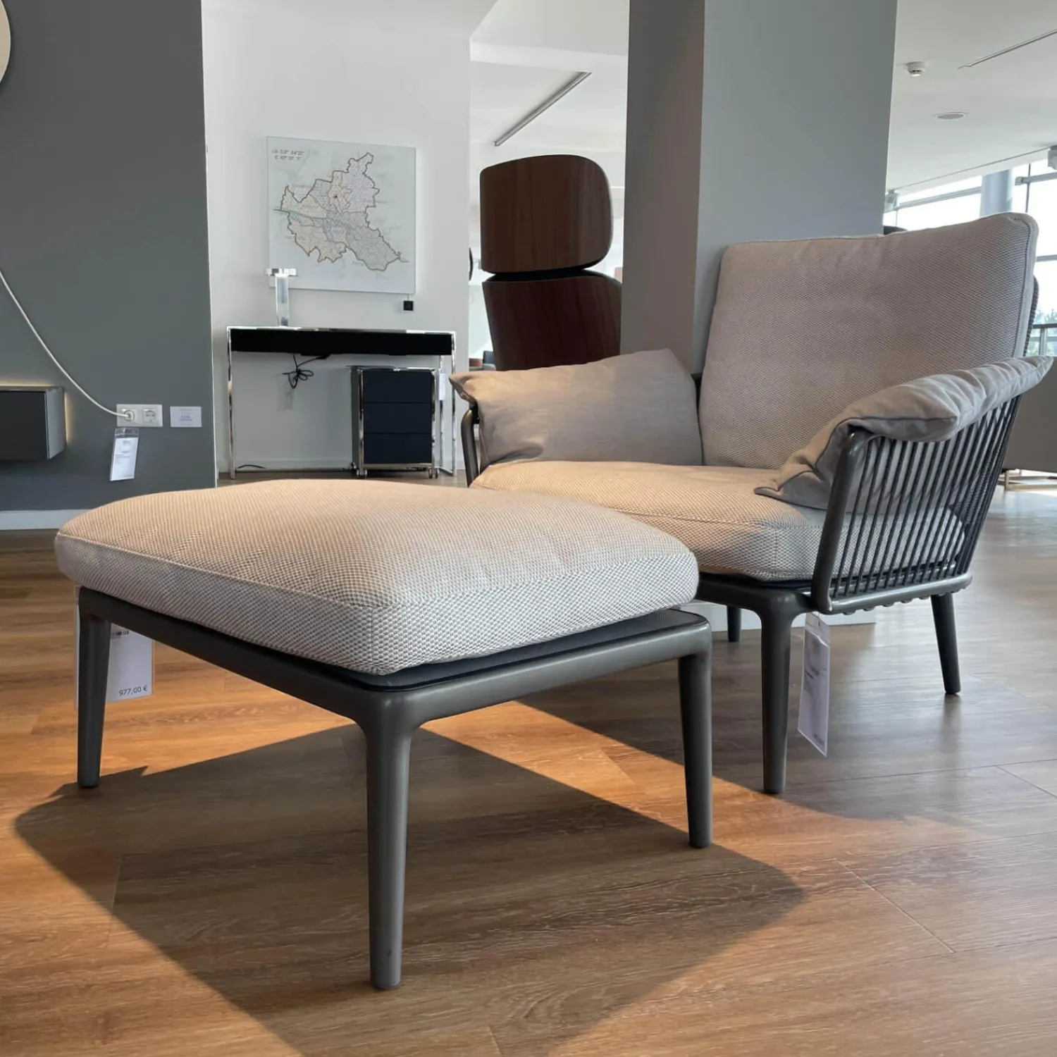 Rolf Benz Loungemöbel|Outdoorsessel Yoko 271 Stoff 24.750 Grau Gestell Anthrazit