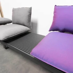 Weiß Loungemöbel|Outdoorsofa Feinstruktur Eleganz Graphit Mit 3 Kissensets Und 1 Armkissen