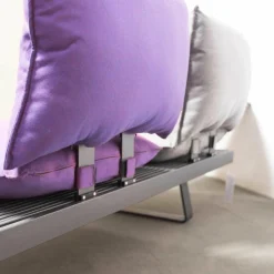 Weiß Loungemöbel|Outdoorsofa Feinstruktur Eleganz Graphit Mit 3 Kissensets Und 1 Armkissen