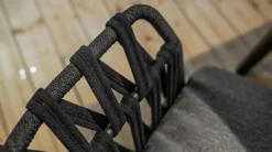 Varaschin Essgruppen|Outdoortischgruppe Ellisse HPL Ardesia Schwarz Gestell Schwarz Mit 4 Stühlen Emmacross