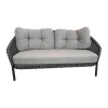 Cane Line Loungemöbel|Outdoosofa Ocean Large 2 Sitzer Geflecht Soft Rope Dark Grey Dunkelgrau Kissensatz Stoff Wove Grau Gestell Aluminium Pulverbeschichtet Grau
