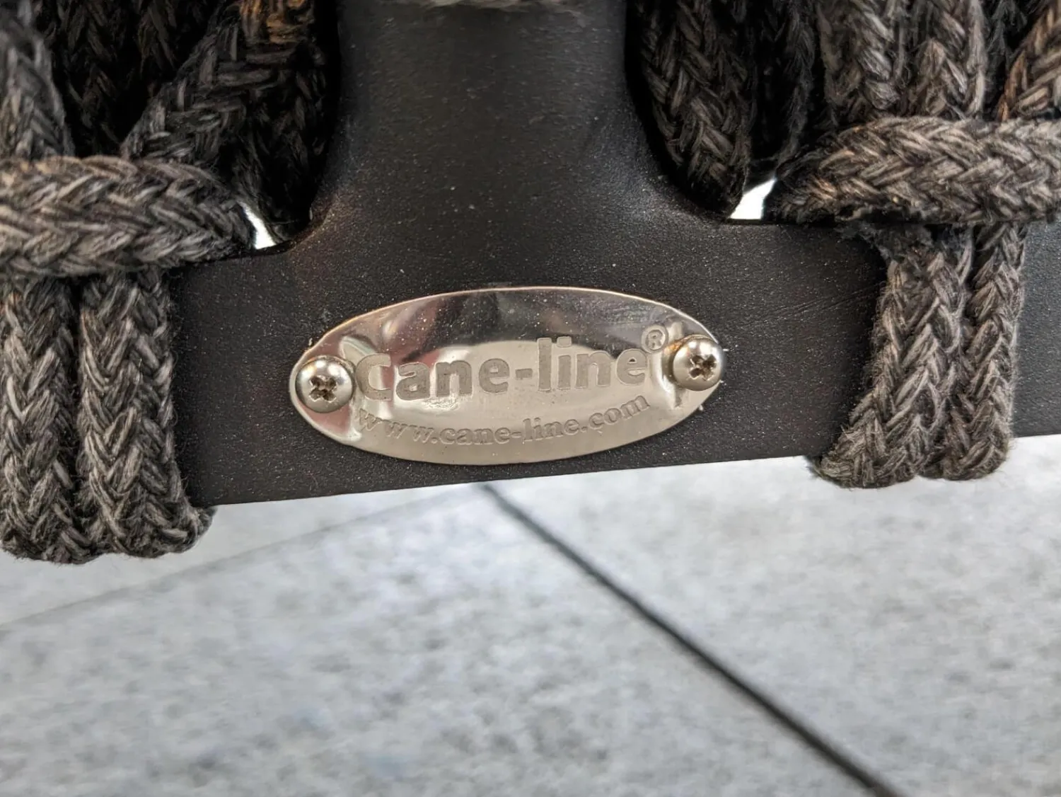 Cane Line Loungemöbel|Outdoosofa Ocean Large 2 Sitzer Geflecht Soft Rope Dark Grey Dunkelgrau Kissensatz Stoff Wove Grau Gestell Aluminium Pulverbeschichtet Grau