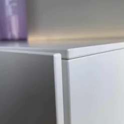 Kettnaker Wohnwände & Tv-Lowboards|Paneelwand Alea Lack Weiß Mit Beleuchtung Und Glas Einlegeböden