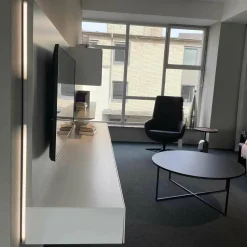 Kettnaker Wohnwände & Tv-Lowboards|Paneelwand Alea Lack Weiß Mit Beleuchtung Und Glas Einlegeböden