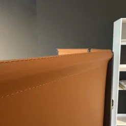 B&B Italia Vitrinen & Highboards|Paravent Quiet Lines Leder Gamma 370 Terra Braun Gestell Nickel Bronzefarben Lackiert