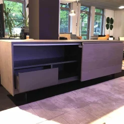 Molteni & C Kommoden & Sideboards|Password Evolution Sideboard Eiche Graphit Matt Gestell Zinnfarben