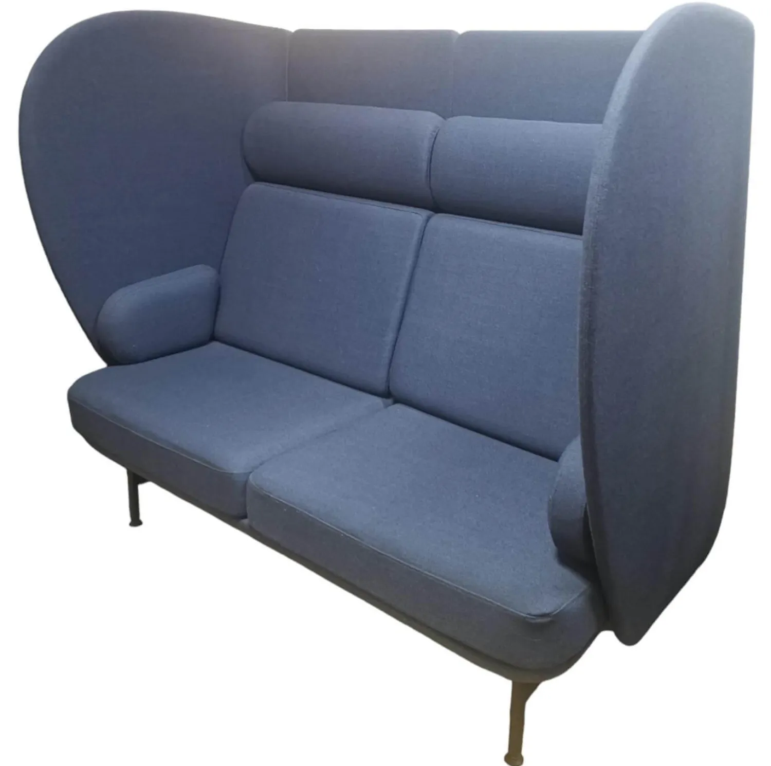 Fritz Hansen 2-Sitzer-Sofas|Plenum Zweisitzer Sofa Stoff Capture 6001 Blau Gestell Anthrazit