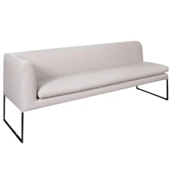 COR Bänke|Polsterbank Mell Mit Kissen Stoff 9717 Kiesel Metallgestell Pulver Schwarz