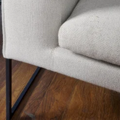 COR Bänke|Polsterbank Mell Mit Kissen Stoff 9717 Kiesel Metallgestell Pulver Schwarz