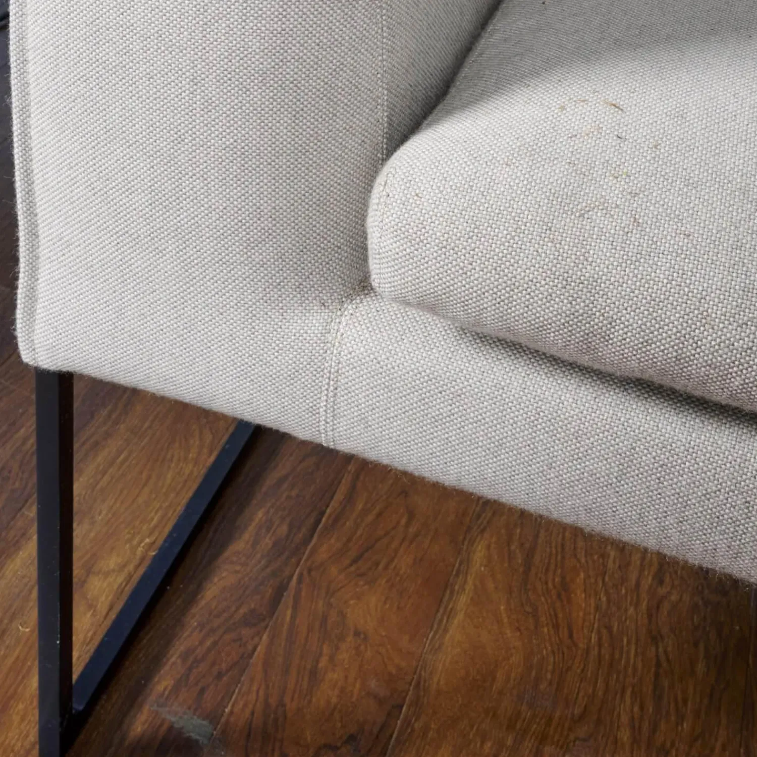 COR Bänke|Polsterbank Mell Mit Kissen Stoff 9717 Kiesel Metallgestell Pulver Schwarz