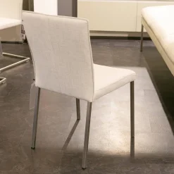 WK Wohnen Stuhlsets|Polsterbank Mit Sessel Und 3 Stühlen Leder Toledo Perle Weiß Creme