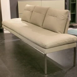 WK Wohnen Stuhlsets|Polsterbank Mit Sessel Und 3 Stühlen Leder Toledo Perle Weiß Creme