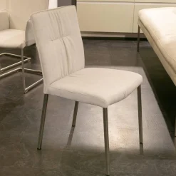 WK Wohnen Stuhlsets|Polsterbank Mit Sessel Und 3 Stühlen Leder Toledo Perle Weiß Creme