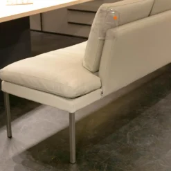 WK Wohnen Stuhlsets|Polsterbank Mit Sessel Und 3 Stühlen Leder Toledo Perle Weiß Creme