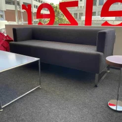 Signet Bänke|Polsterbank Modell Blue City Stoff Malin Anthrazit Kufen Edelstahl Bezug Abnehmbar