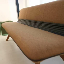 Hülsta Bänke|Polsterbank Solid B1222 Stoff LDS37 Linea Nussbaum Geölt