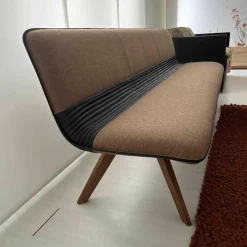 Hülsta Bänke|Polsterbank Solid B1222 Stoff LDS37 Linea Nussbaum Geölt