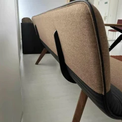 Hülsta Bänke|Polsterbank Solid B1222 Stoff LDS37 Linea Nussbaum Geölt