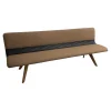 Hülsta Bänke|Polsterbank Stoffbezug LDS32 Affix mit 4-Fuß-Gestell aus Nussbaum