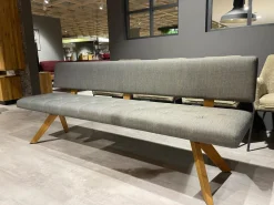 Team 7 Bänke|Polsterbank Yps BYS 21 PO R Stoff Canvas 734 Grau Gestell Eiche Naturöl 2407