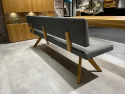 Team 7 Bänke|Polsterbank Yps BYS 21 PO R Stoff Canvas 734 Grau Gestell Eiche Naturöl 2407