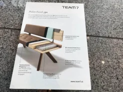 Team 7 Bänke|Polsterbank Yps Stoff Kvadrat Canvas 734 Untergestell Eiche Massiv Weißöl