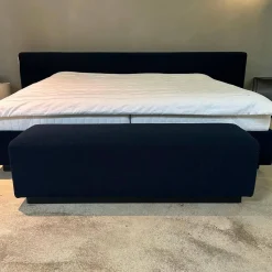 Walter Knoll Hocker & Sitzsäcke|Polsterbank Yuuto 810 H4 Stoff Hearth Undersea Schwarz Gestell Sockel Schwarz Lackiert Mit Teflongleiter