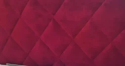 WK Wohnen Polsterbetten|Polsterbett Camera WK113 Stoff WK24011 Rot Kopfteil K17 Rautensteppung Rot Gestell Metallfüße Schwarz Lackiert Mit Matratze Und Lattenrahmen Ohne Bettkasten Decke Sowie Kissen